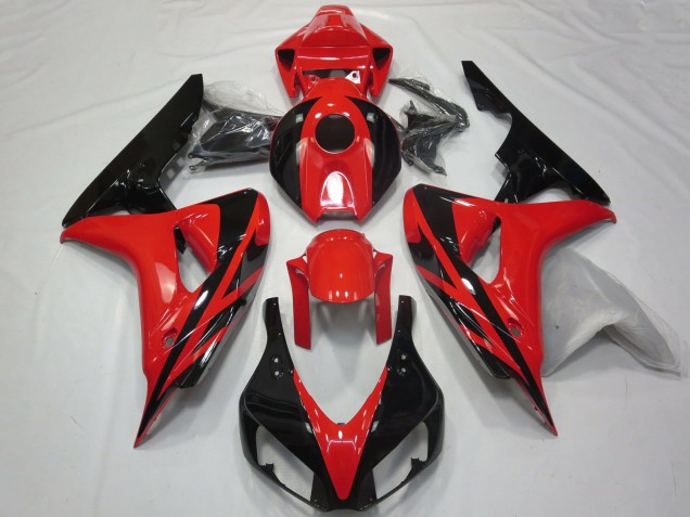 2006-2007 Honda CBR1000RR Motorcycle Fairings - Red Glossy Black OEM Style No Decals