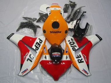 Custom 2008-2011 Honda CBR1000RR Motorcycle Fairings - Orange White Red Glossy Black Repsol HRC