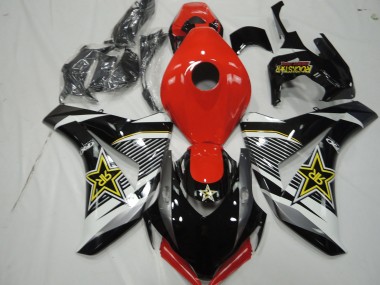 Custom 2008-2011 Honda CBR1000RR Motorcycle Fairings - White Red Glossy Black RockStar Style