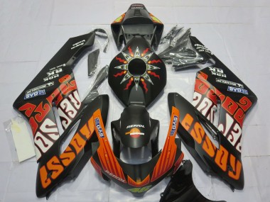 Custom 2004-2005 Honda CBR1000RR Motorcycle Fairings - Matte Black Orange Rossi