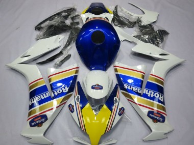 Custom 2012-2016 Honda CBR1000RR Motorcycle Fairings - White Blue Gold Rothmans