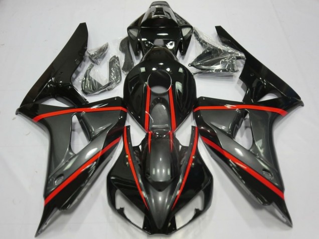 2006-2007 Honda CBR1000RR Motorcycle Fairings - Glossy Black Grey Red