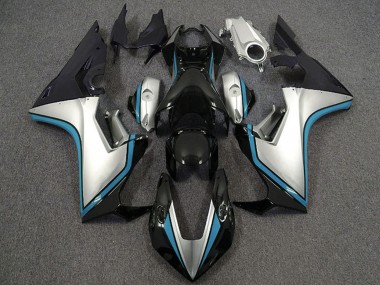 Custom 2017-2023 Honda CBR1000RR Motorcycle Fairings - Silver Light Blue Glossy Black