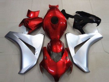 Custom 2008-2011 Honda CBR1000RR Motorcycle Fairings - Silver Red