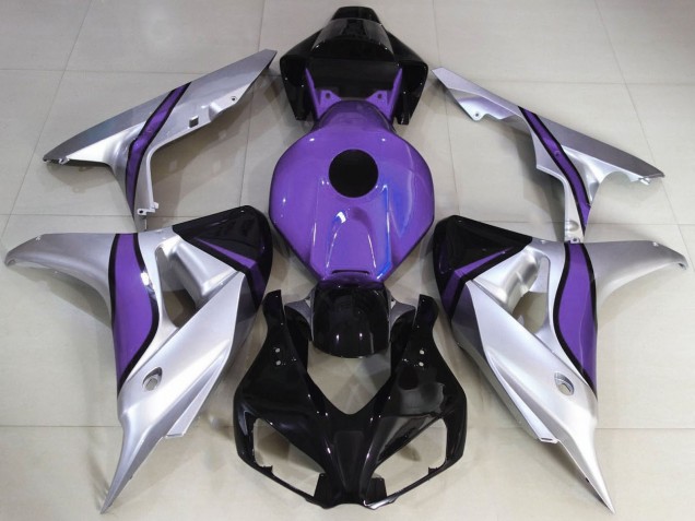 2006-2007 Honda CBR1000RR Motorcycle Fairings - Silver Purple Glossy Black