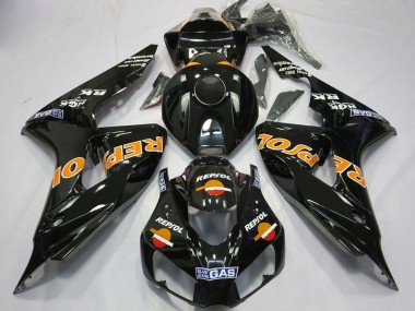 Custom 2006-2007 Honda CBR1000RR Motorcycle Fairings - Glossy Orange Repsol