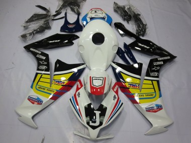 Custom 2012-2016 Honda CBR1000RR Motorcycle Fairings - White Yellow Glossy Black
