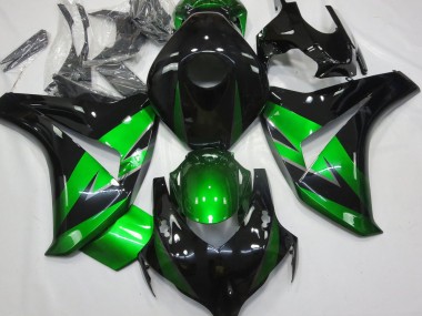 Custom 2008-2011 Honda CBR1000RR Motorcycle Fairings - Green Glossy Black
