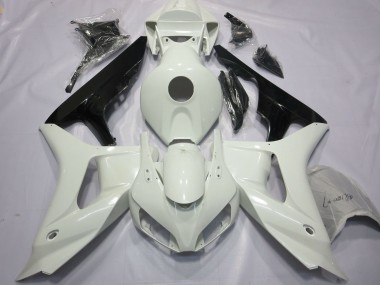 Custom 2006-2007 Honda CBR1000RR Motorcycle Fairings - White Glossy Black