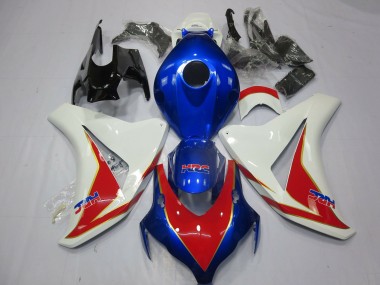 Custom 2008-2011 Honda CBR1000RR Motorcycle Fairings - White Blue Red HRC