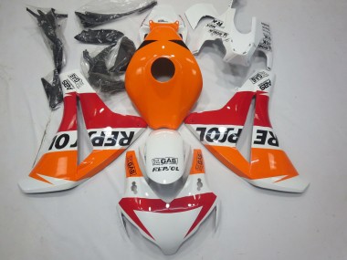 Custom 2008-2011 Honda CBR1000RR Motorcycle Fairings - Orange White Red Glossy Black Repsol