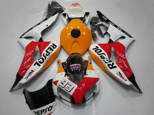 2006-2007 Honda CBR1000RR Motorcycle Fairings - Orange White Red Glossy Black Repsol 93