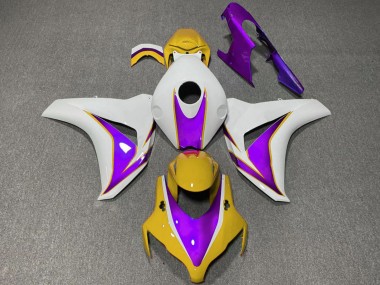 Custom 2008-2011 Honda CBR1000RR Motorcycle Fairings - White Yellow Purple