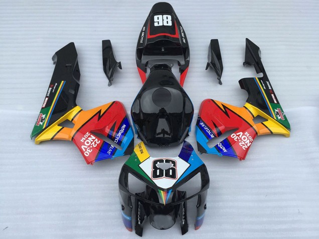 2005-2006 Honda CBR600RR Motorcycle Fairings - Black and Red 86