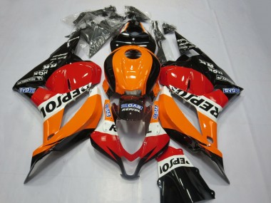 Custom 2009-2012 Honda CBR600RR Motorcycle Fairing Kits - Orange White Red Glossy Black Repsol