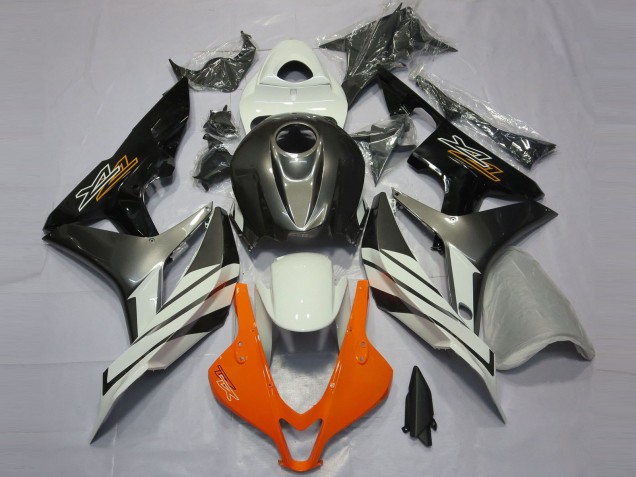 2007-2008 Honda CBR600RR Motorcycle Fairings - White Grey Glossy Black