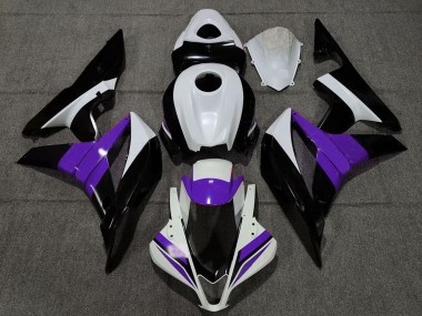 Custom 2007-2008 Honda CBR600RR Motorcycle Fairings - White Purple Glossy Black