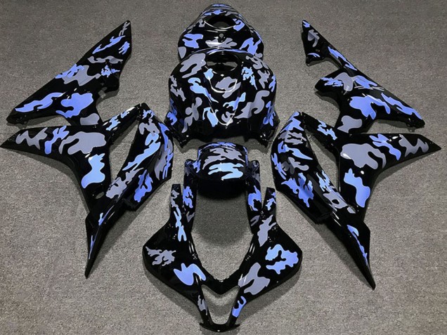 2007-2008 Honda CBR600RR Motorcycle Fairing - Blue Grey Camouflage