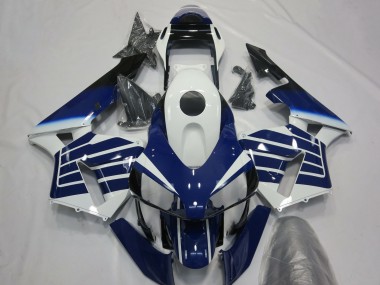 Custom 2003-2004 Honda CBR600RR Motorcycle Fairings - White Blue