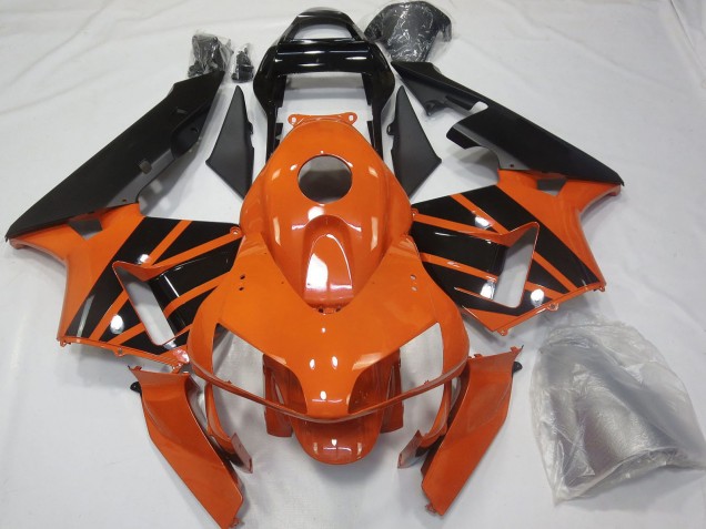 2003-2004 Honda CBR600RR Motorcycle Fairings - Orange Glossy Black OEM Style