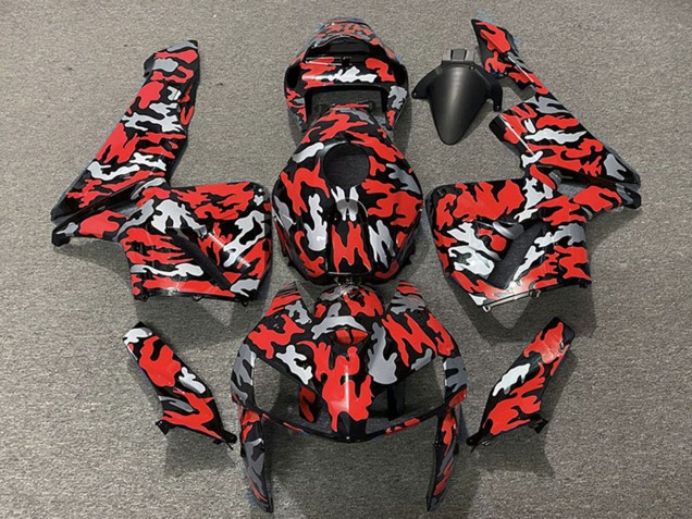 2005-2006 Honda CBR600RR Motorcycle Fairings - Camouflage Red