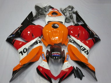 Custom 2009-2012 Honda CBR600RR Motorcycle Fairings - Orange White Red Glossy Black Repsol HRC