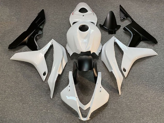 2007-2008 Honda CBR600RR Motorcycle Fairing - White Matte Black