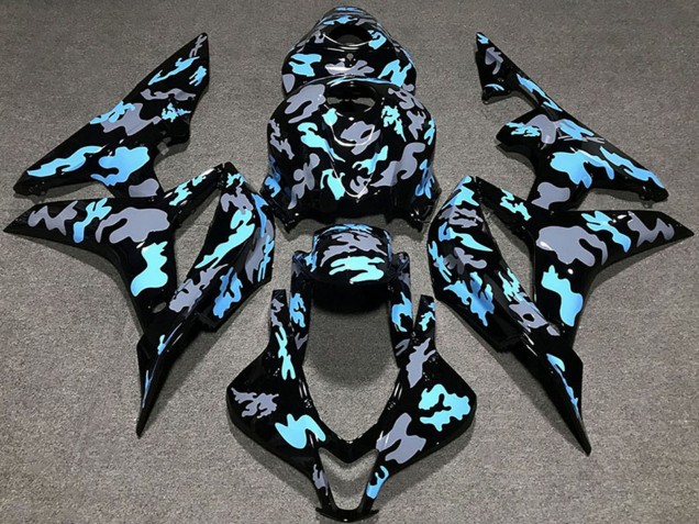 2007-2008 Honda CBR600RR Motorcycle Fairings - Blue Grey Camouflage