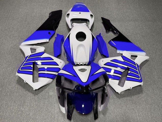 2005-2006 Honda CBR600RR Motorcycle Fairings - White Blue Wings