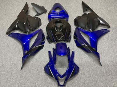 Custom 2009-2012 Honda CBR600RR Motorcycle Fairings - Blue Glossy Black OEM Style