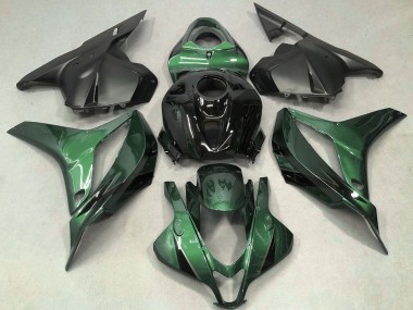 Custom 2009-2012 Honda CBR600RR Motorcycle Fairing - Green Glossy Black OEM Style