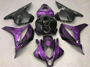 Custom 2009-2012 Honda CBR600RR Motorcycle Fairings - Purple Glossy Black OEM Style