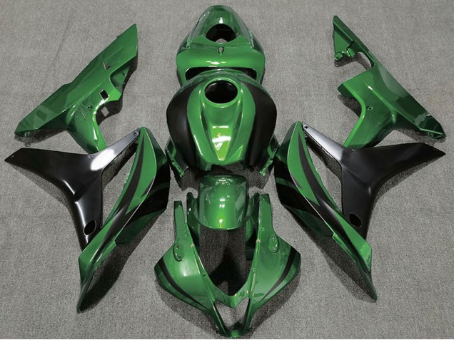 2007-2008 Honda CBR600RR Motorcycle Fairings - Green Glossy Black OEM Style