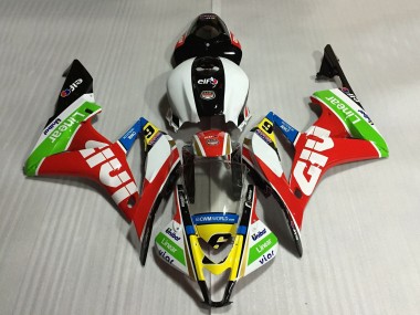 Custom 2007-2008 Honda CBR600RR Motorcycle Fairings - White Red Green Yellow Glossy Black Givi 6