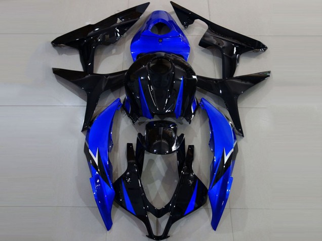 2007-2008 Honda CBR600RR Motorcycle Fairings - Blue Glossy Black