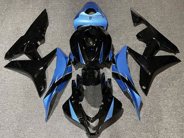 2007-2008 Honda CBR600RR Motorcycle Fairings - Light Blue Glossy Black