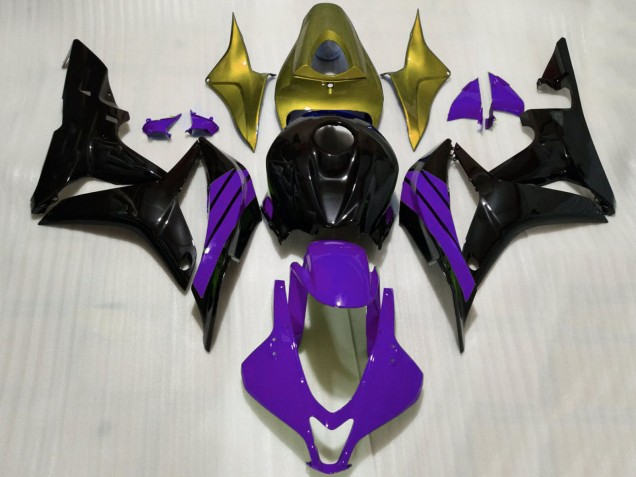 2007-2008 Honda CBR600RR Motorcycle Fairings - Gold Purple Glossy Black