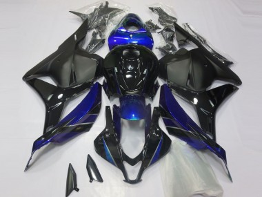 Custom 2009-2012 Honda CBR600RR Motorcycle Fairing - Blue Glossy Black Matte Black