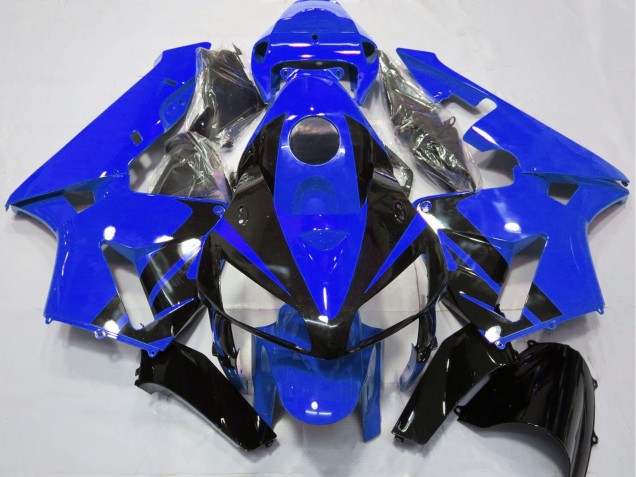 2005-2006 Honda CBR600RR Motorcycle Fairings - Blue Glossy Black Design