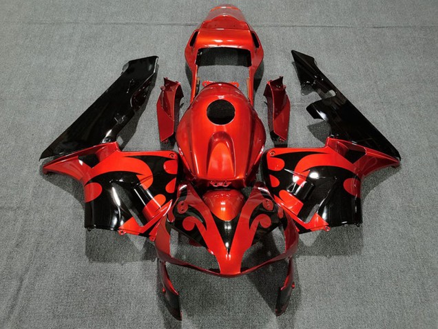 2003-2004 Honda CBR600RR Motorcycle Fairing - Red Glossy Black