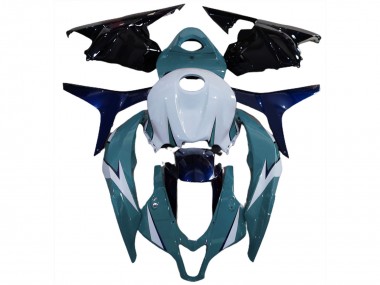 Custom 2009-2012 Honda CBR600RR Motorcycle Fairing Kits - White Blue Glossy Black
