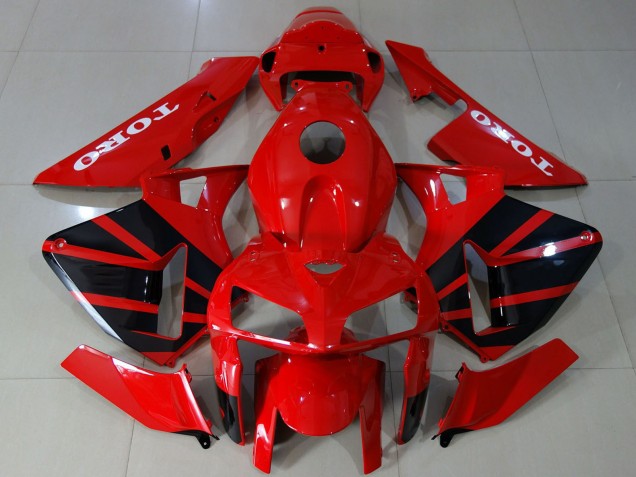 2005-2006 Honda CBR600RR Motorcycle Fairings - Glossy Red Black