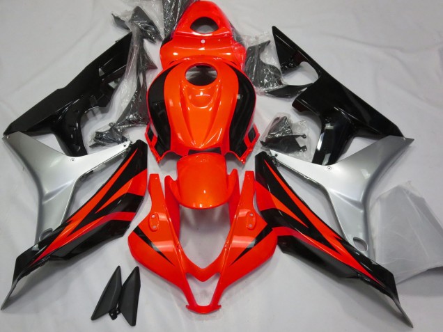 2007-2008 Honda CBR600RR Motorcycle Fairing - Silver Red Glossy Black OEM Style