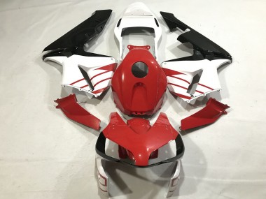 Custom 2003-2004 Honda CBR600RR Motorcycle Fairings - White Red Glossy Black