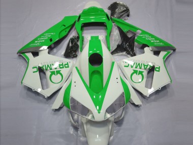 Custom 2003-2004 Honda CBR600RR Motorcycle Fairings - White Green Pramac