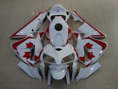 Custom 2005-2006 Honda CBR600RR Motorcycle Fairings - White Red Canada
