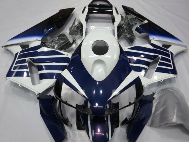 Custom 2003-2004 Honda CBR600RR Motorcycle Fairings - White Blue Fade