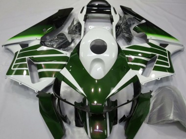 Custom 2003-2004 Honda CBR600RR Motorcycle Fairings - White Green Fade