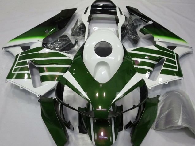 2003-2004 Honda CBR600RR Motorcycle Fairings - White Green Fade