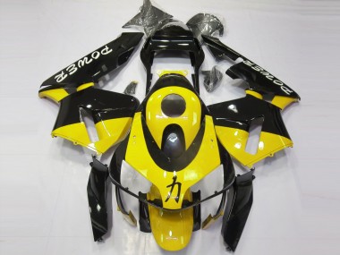 Custom 2003-2004 Honda CBR600RR Motorcycle Fairings - Yellow Glossy Black Power